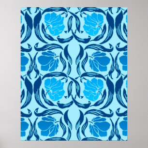 Poster William Morris Pimpernel, Denim & Bleu clair