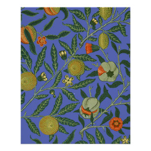 Poster William Morris Pomegranate Bleu papier peint color