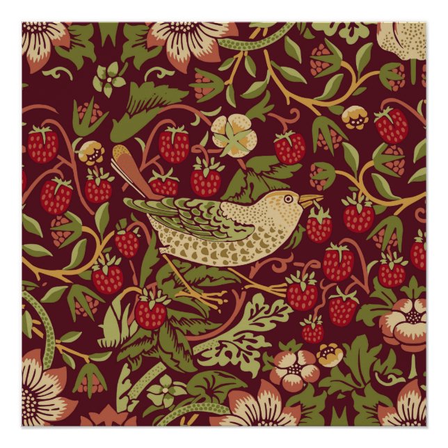 Poster William Morris Strawberry Thief (Devant)