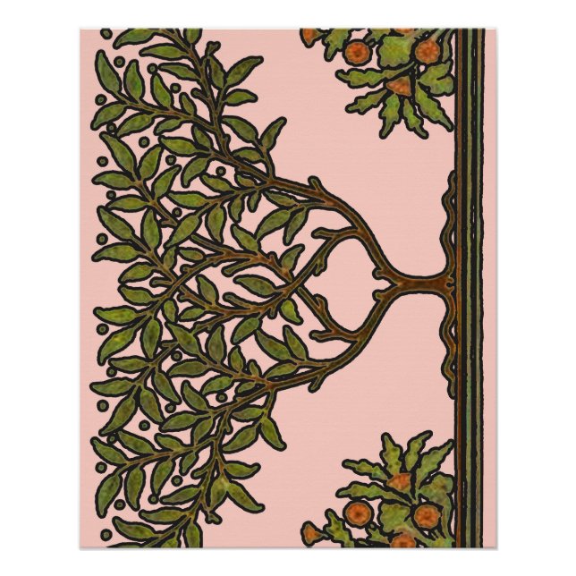 Poster William Morris Tree Frieze Fond d'écran floral (Devant)