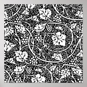 Poster William Morris Vin de raisin noir blanc