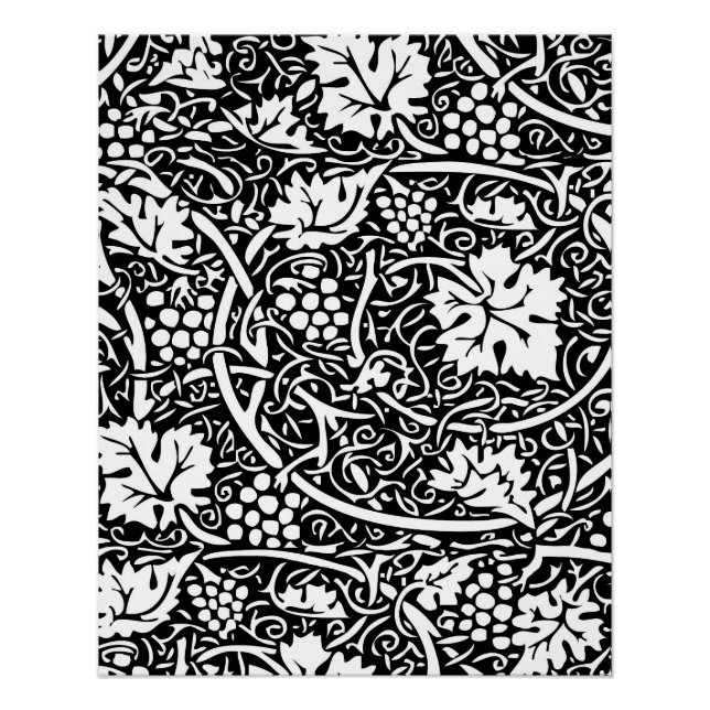 Poster William Morris Vin de raisin noir blanc (Devant)
