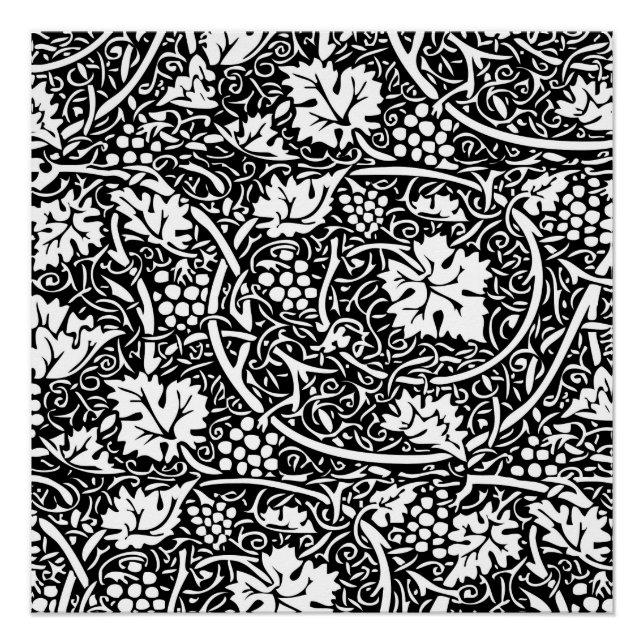 Poster William Morris Vin de raisin noir blanc (Devant)