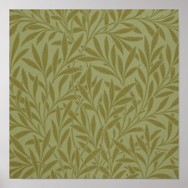 Poster William Morris Willow Antique feuille florale (Devant)