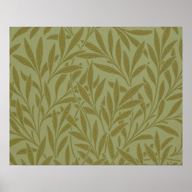Poster William Morris Willow Antique Floral Leaf (Devant)