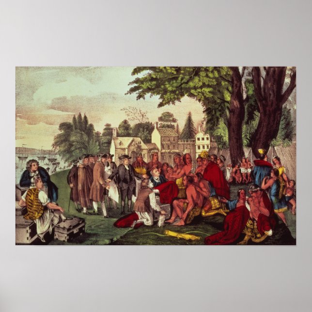 Poster William Penn's Treaty with the Indians (Devant)