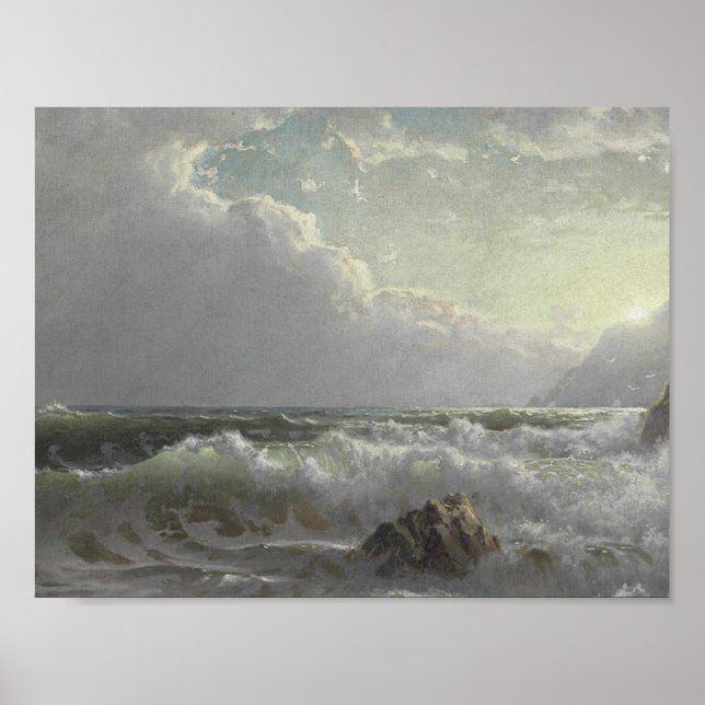 Poster William Trost Richards (1833-1905), Au large de la (Devant)
