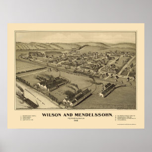 Poster Wilson et Mendelssohn, carte panoramique de PA -