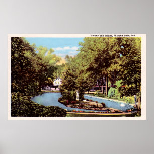 Poster Winona Lake Indiana vers 1930