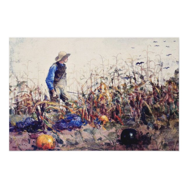 Poster Winslow Homer - Among the Vegetables, (Devant)