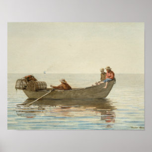 Poster Winslow Homer - trois garçons dans un doris