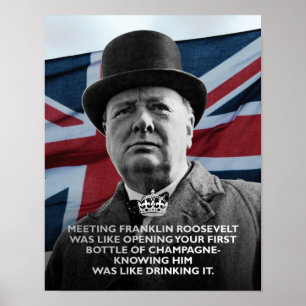 Poster Winston Churchill - "Connaître Franklin Roosevelt"
