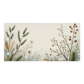 Poster Winter Botanical Foliage – Neutral Minimal Wall Ar