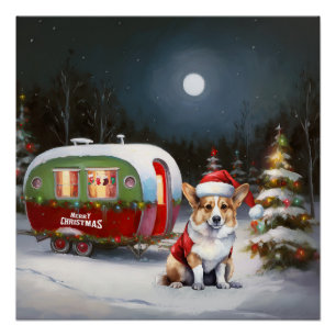 Poster Winter Corgi Caravan Christmas Adventure