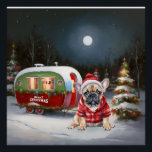 Poster Winter French Bulldog Caravan Christmas Adventure<br><div class="desc">Laissez-vous tenter par la magie d'une nuit d'hiver enneigée alors qu'une caravane glisse gracieusement à travers le paysage illuminé par la lune. La beauté sereine de la neige scintillante et l'éclat enchanteur de la lune créent une scène captivante, promettant une aventure de Noël inoubliable remplie de chaleur, de joie et...</div>