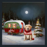 Poster Winter Labrador Caravan Christmas Adventure<br><div class="desc">Laissez-vous tenter par la magie d'une nuit d'hiver enneigée alors qu'une caravane glisse gracieusement à travers le paysage illuminé par la lune. La beauté sereine de la neige scintillante et l'éclat enchanteur de la lune créent une scène captivante, promettant une aventure de Noël inoubliable remplie de chaleur, de joie et...</div>