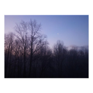 Poster Winter Moon Matin Paysage Photographie