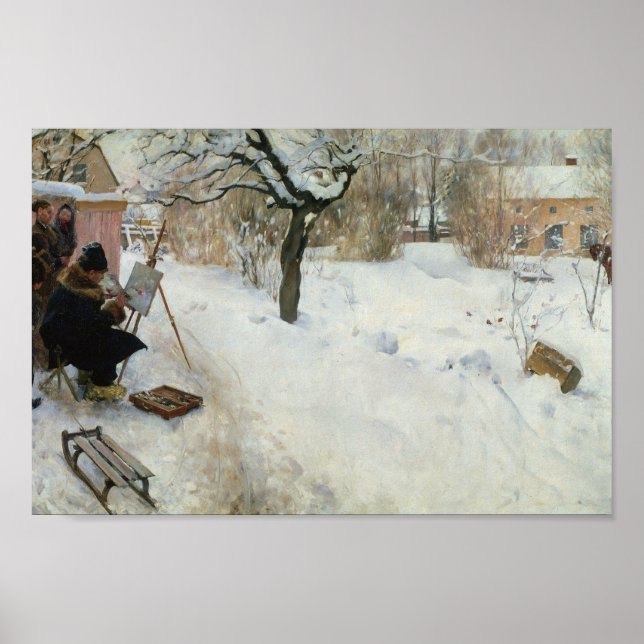 Poster Winter Motif Åsögatan (Devant)