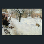 Poster Winter Motif Åsögatan<br><div class="desc">Plein Air Motif Asogatan 1886.
A 19th century landscape painting by Swedish artist Carl Larsson. Painting depicts family watching a man painting a snowy farm scene.</div>