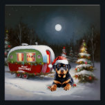 Poster Winter Rottweiler Caravan Christmas Adventure<br><div class="desc">Laissez-vous tenter par la magie d'une nuit d'hiver enneigée alors qu'une caravane glisse gracieusement à travers le paysage illuminé par la lune. La beauté sereine de la neige scintillante et l'éclat enchanteur de la lune créent une scène captivante, promettant une aventure de Noël inoubliable remplie de chaleur, de joie et...</div>