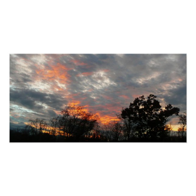 Poster Winter Sunset Nature Paysage Photographie (Devant)