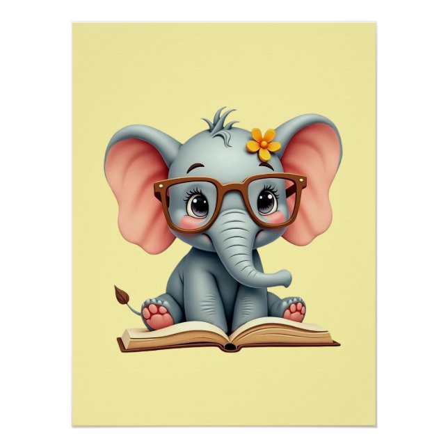 Poster Wise Baby Elephant (Devant)
