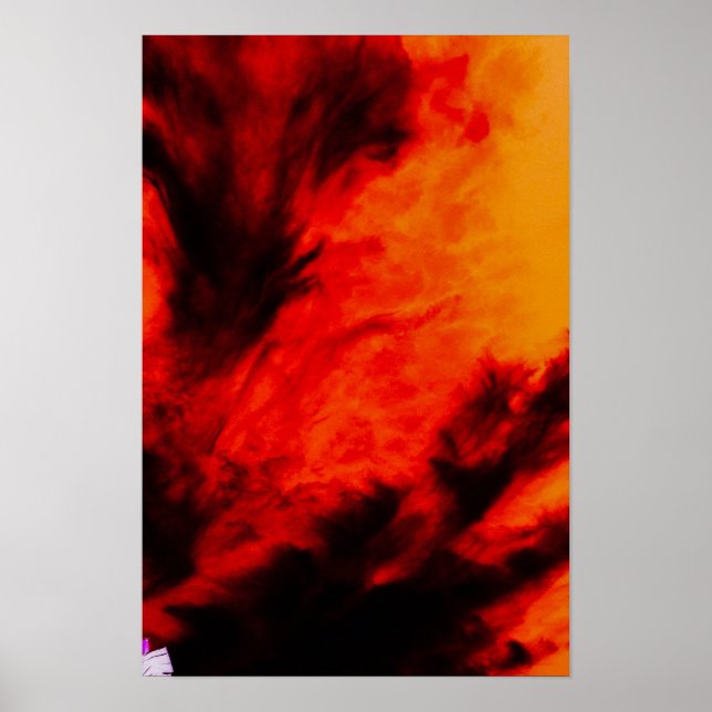 Poster Wispy Clouds - Orange (Devant)