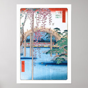 Poster Wisteria au Sanctuaire Kameido Hiroshige Art
