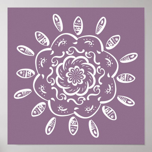 Poster Wisteria Mandala (Devant)