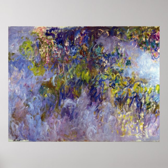 Poster Wisteria (moitié gauche) de Claude Monet (Devant)