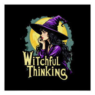 Poster Witchfull Thinking Halloween Witch Thinking design