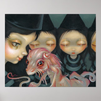 Poster Witchters The Pet ART IMPRIMER Halloween Dragon