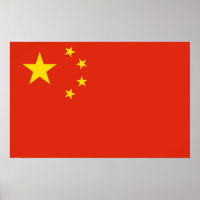 Poster with Flag of China