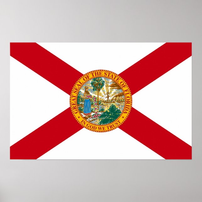 Poster with Flag of Florida, U.S.A. (Devant)