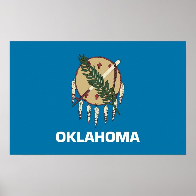 Poster with Flag of Oklahoma, U.S.A. (Devant)