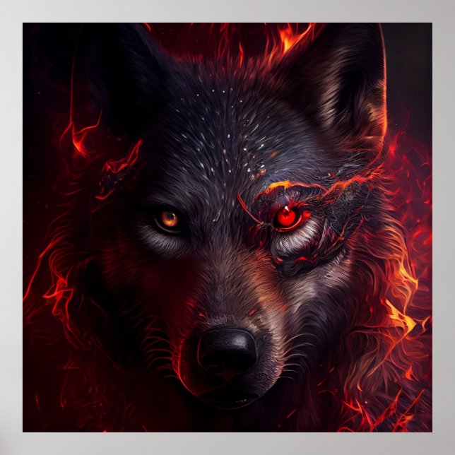 Poster Wolf Fire (Devant)