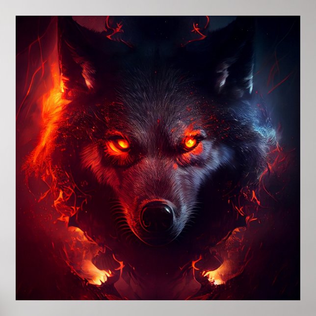 Poster Wolf Fire (Devant)