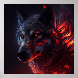 Poster Wolf Fire