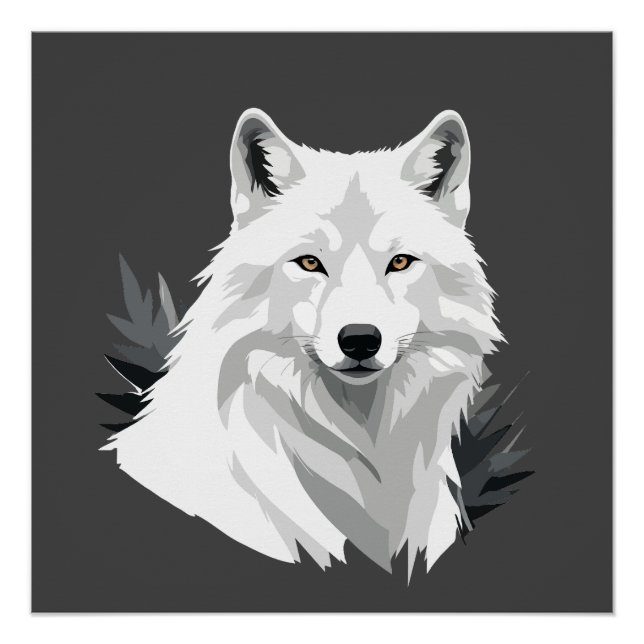 Poster Wolf Vector Graphisme Art Portrait Animal Spirit (Devant)