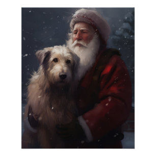 Poster Wolfhound avec Noël Festif du Père Noël