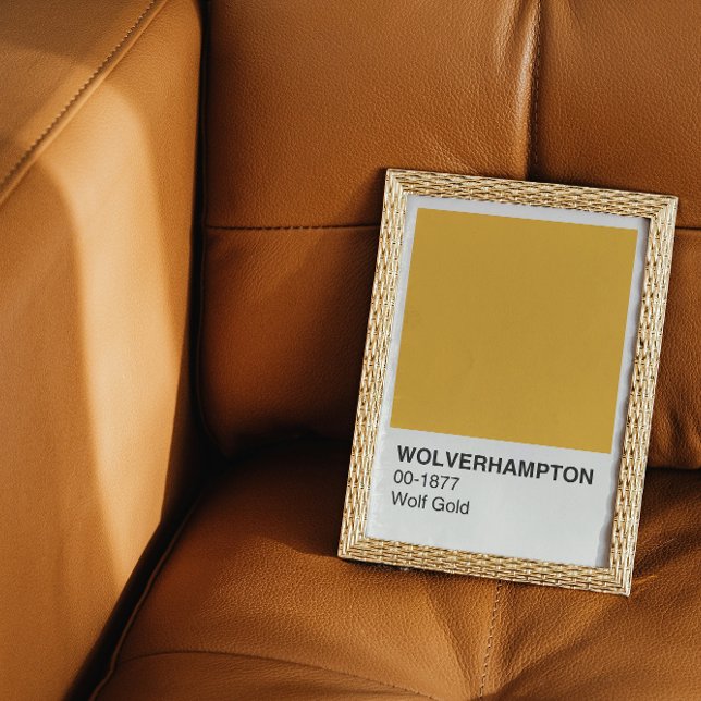 Poster Wolverhampton Wolf Gold - Bordure blanche (Créateur téléchargé)