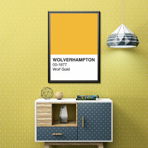 Poster Wolverhampton Wolf Gold - Pleine Largeur