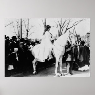 Poster Woman on Horse Woman's Suffrage Parade Photograp