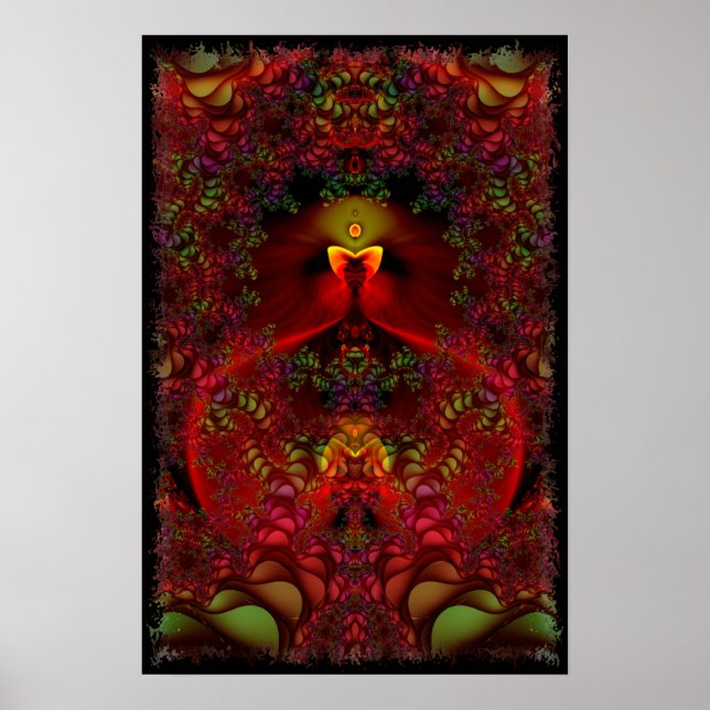 Poster Wonderland Abstrait Psychedelic Fractal Art (Devant)