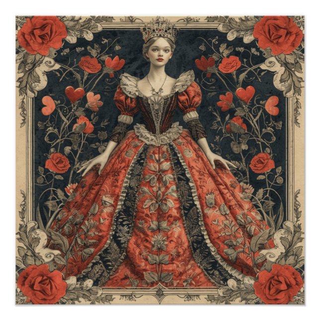 Poster Wonderland Queen of Hearts : Monarque rouge (Devant)