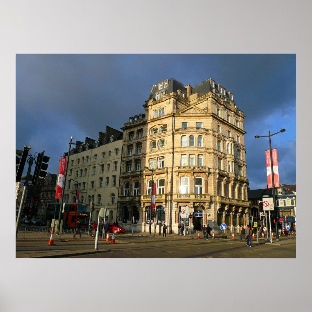 Poster Wood Street, Cardiff, Pays de Galles (Devant)