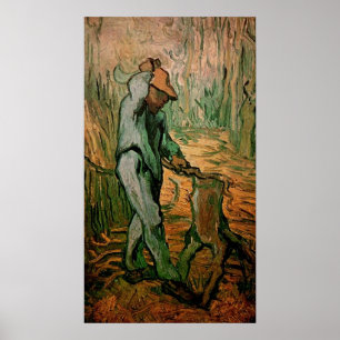 Poster Woodcutter (après Millet) par Vincent van Gogh