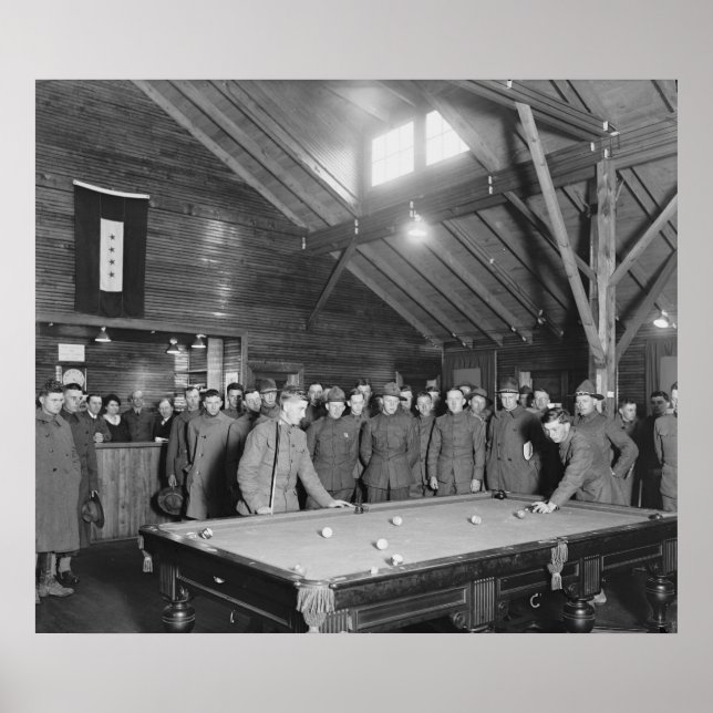 Poster World War 1 YMCA Pool Hall, 1910s (Devant)