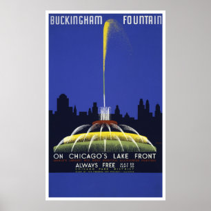 Poster WPA Vintage de Buckingham Fountain