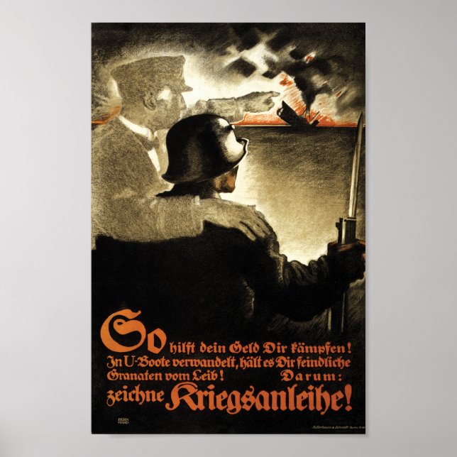 Poster WW1 Propagande allemande Acheter des obligations d (Devant)